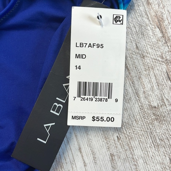 LA Blanca NWT Blue Turquoise Bikini Bottoms Size 14 - Picture 3 of 7